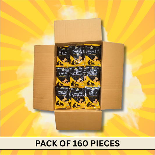 Dogi G Biscuit 160 Bulk packets | Best forRegular Feeding | Low Sugar | 100% Veg | Stray & Street Dogs