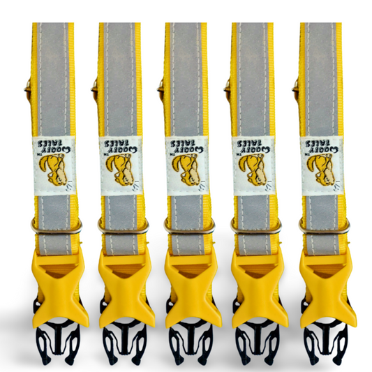 Premium Reflective Collar For Street & Community Dogs - PACK of 5 Multicolor, Heavy Nylon, Push Lock Buckle & Affordable Price